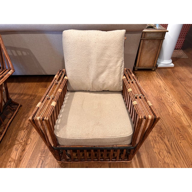 1940s 1940s Roosevelt Chairs and Ottoman For Sale - Image 5 of 15