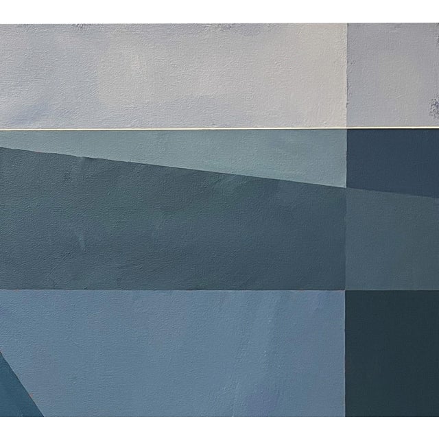 2020s Overlook by Justin Wheatley | Acrylic on Canvas Red House With Blue Sky For Sale - Image 5 of 10