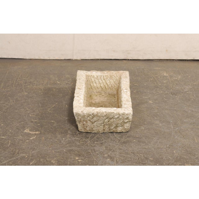 Spanish 19th Century Spanish Carved-Stone Rectangular Basin For Sale - Image 3 of 10