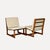Brown Lounge Chairs with Wooden Frames, Fabric Strap Seats, Metal Slat Backrests and Beige Upholstery France, 1950s, Set of 2 For Sale - Image 8 of 15