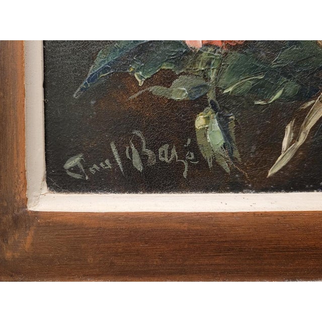 Paul Robert Bazé, Dahlias and Camellias, 1970s, Oil on Board, Framed For Sale - Image 4 of 18