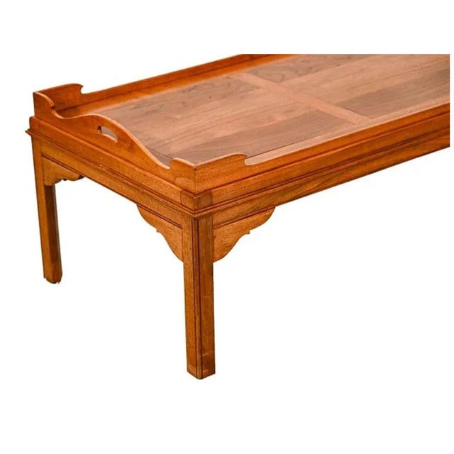 Chinoiserie Chinoiserie Style Tray Top Carved Coffee Table For Sale - Image 3 of 6