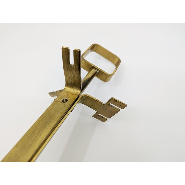 Italian Brushed Brass Fireplace Tools, 1970s For Sale - Image 4 of 15
