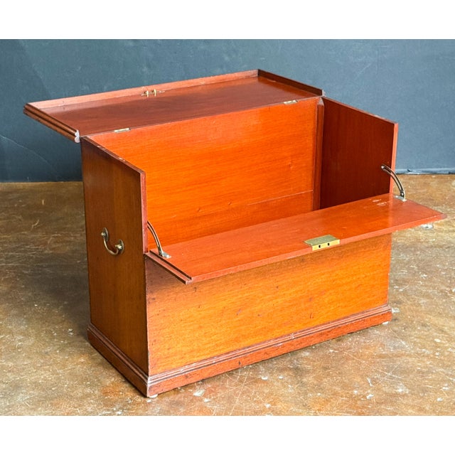 English Lift-Top Folding Front Chest of Mahogany From the Edwardian Era For Sale - Image 10 of 14