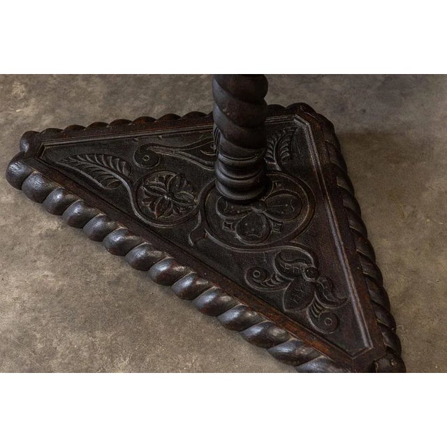 19th Century English Carved Oak Bible Reading Stand For Sale - Image 4 of 11