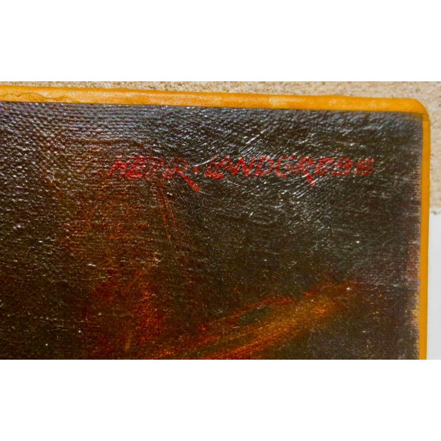 Maroon Judith by Heinrich Landgrebe Oil on Canvas For Sale - Image 8 of 8