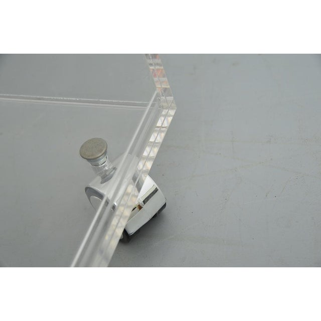 Acrylic Rolling Table with Four Drawers For Sale - Image 14 of 16