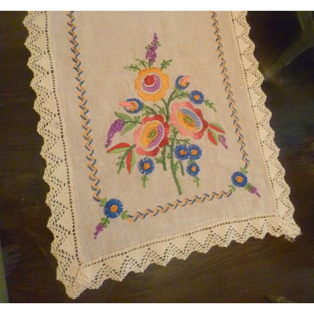 Vintage Handmade European German Polish Linen Table Runner Chairish