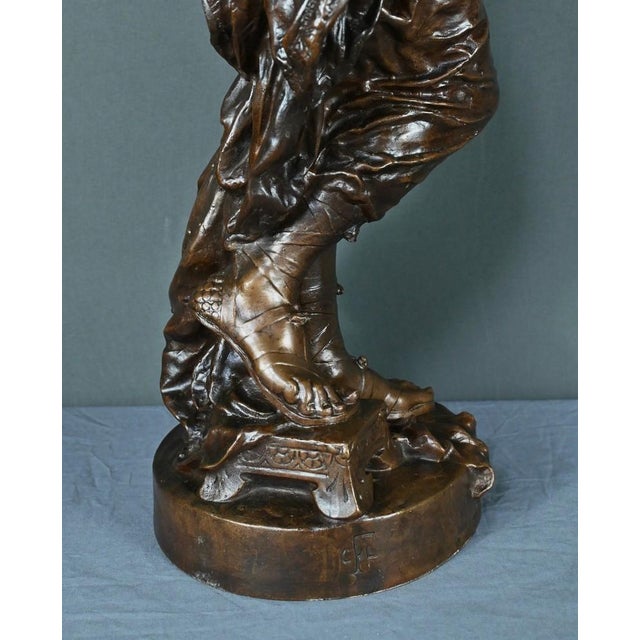 Le Bourg Figurine in Bronze by Ch. Le Bourg, 1800s For Sale - Image 5 of 14