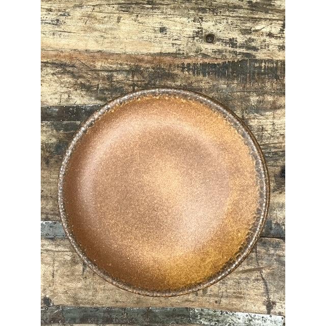 Vintage MCM Glazed Ceramic Salad Plates - Set of 10 For Sale - Image 9 of 12