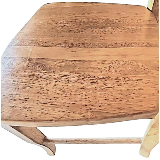 Almond Vintage Amish Style Expandable Rustic Farmhouse Kitchen Table and 4 Ladderback Chairs For Sale - Image 8 of 12