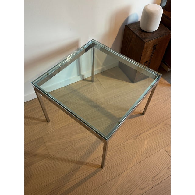 Contemporary Rare Mid-Century Modern Chrome & Glass Coffee Table by Nicos Zographos - 1970s Vintage For Sale - Image 3 of 12