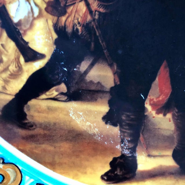 Mid 20th Century Rembrandt "The Night Watch" Italian Majolica Wall Charger For Sale - Image 5 of 6