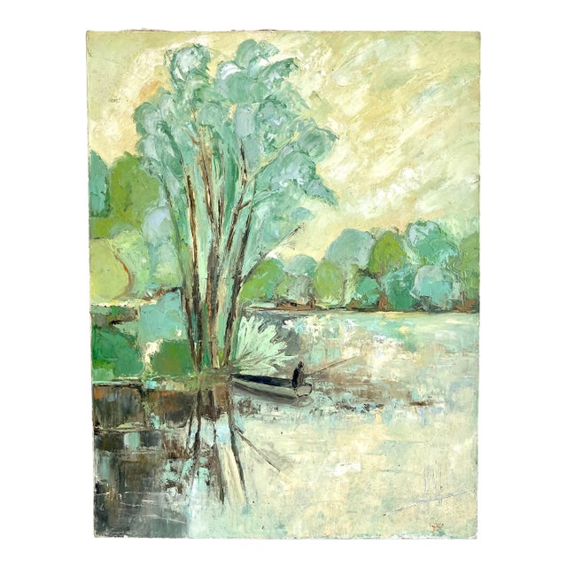 1960s French Impasto Oil Painting For Sale