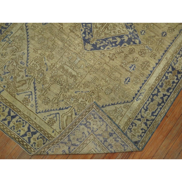 Early 20th Century Blue Taupe Turkish Rug For Sale - Image 4 of 6