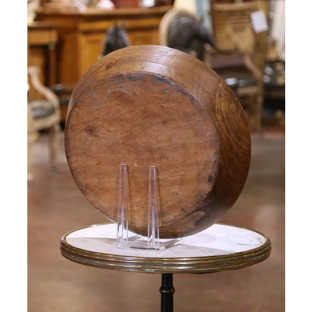 Brown 19th Century French Hand-Carved Patinated Elm Dough Bowl or Fruit Basket For Sale - Image 8 of 9