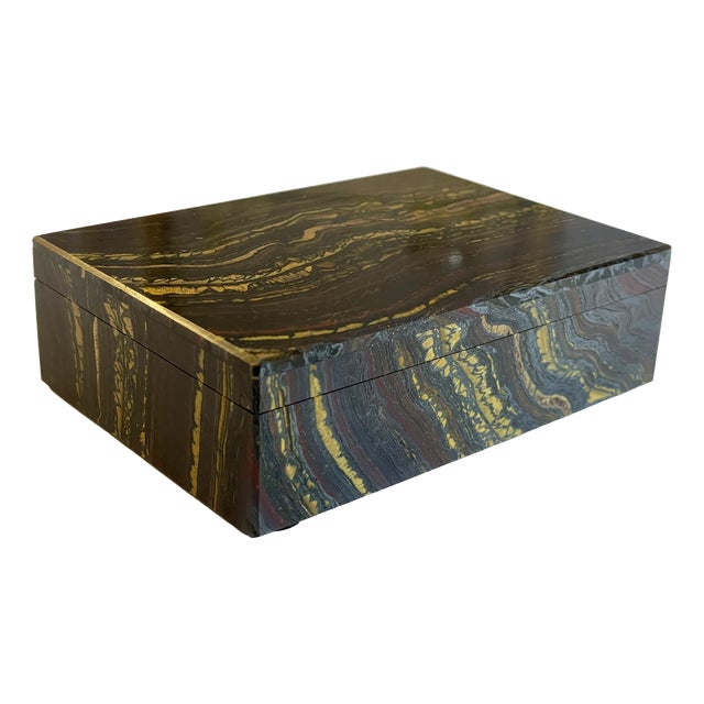 Handcrafted Box in Tiger Iron, Italy, 1950s For Sale