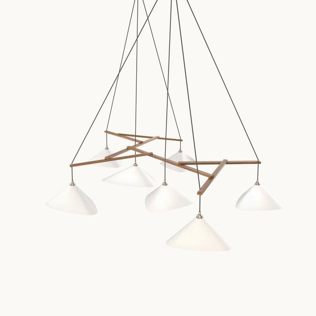 Not Yet Made - Made To Order Emily Group of Seven Pendant Light in White Semi-Matte by Daniel Becker for Moss Objects For Sale - Image 5 of 7