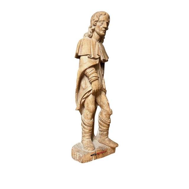 Wooden sculpture of Saint Roch - 17th century For Sale - Image 6 of 7