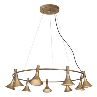 Raw Brass Megafon 9 Ceiling Lamp by Jesper Ståhl for Konsthantverk For Sale