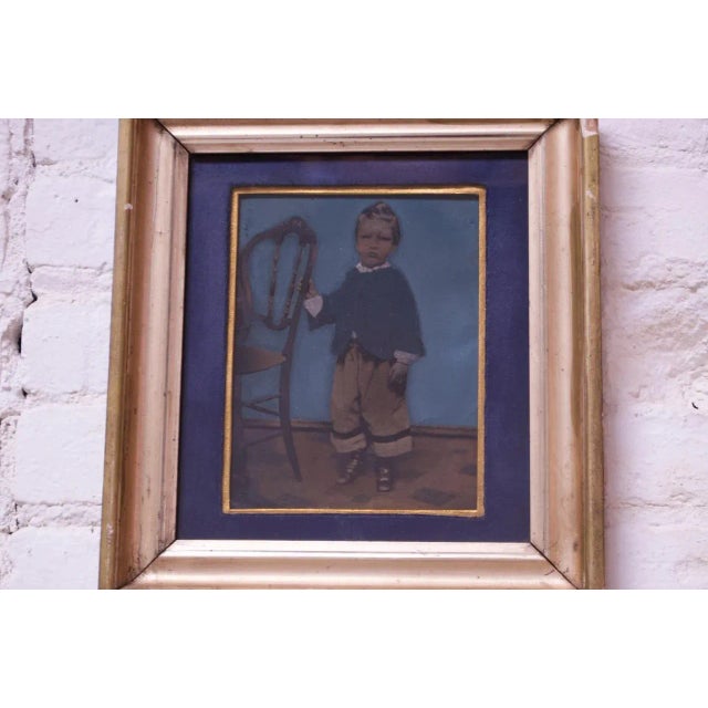1930s Vintage Tintype With Giltwood Frame For Sale - Image 5 of 11
