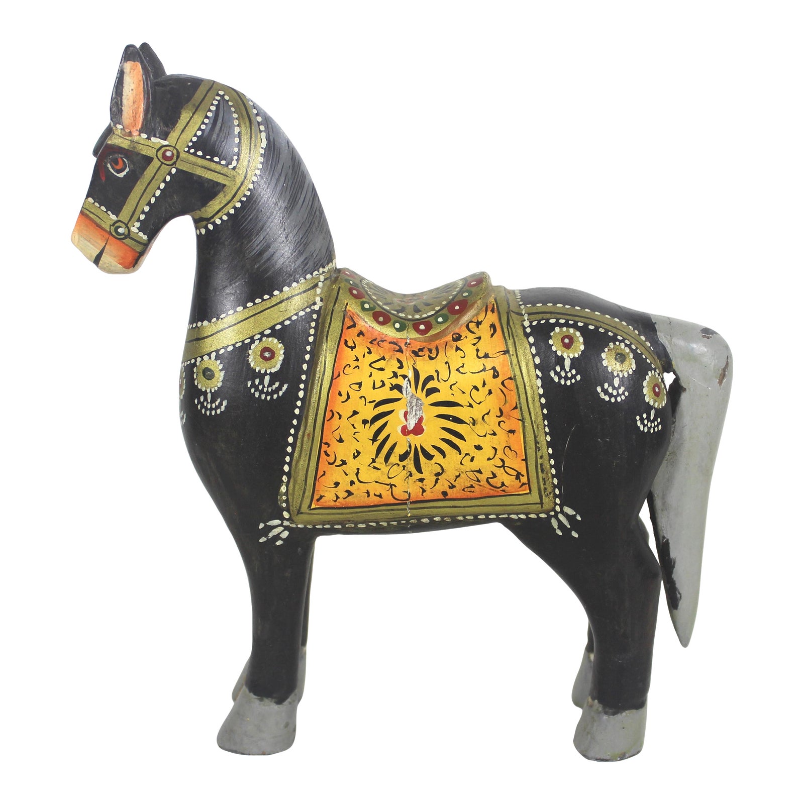 Vintage Carved and Painted Wood Horse Folk Art | Chairish