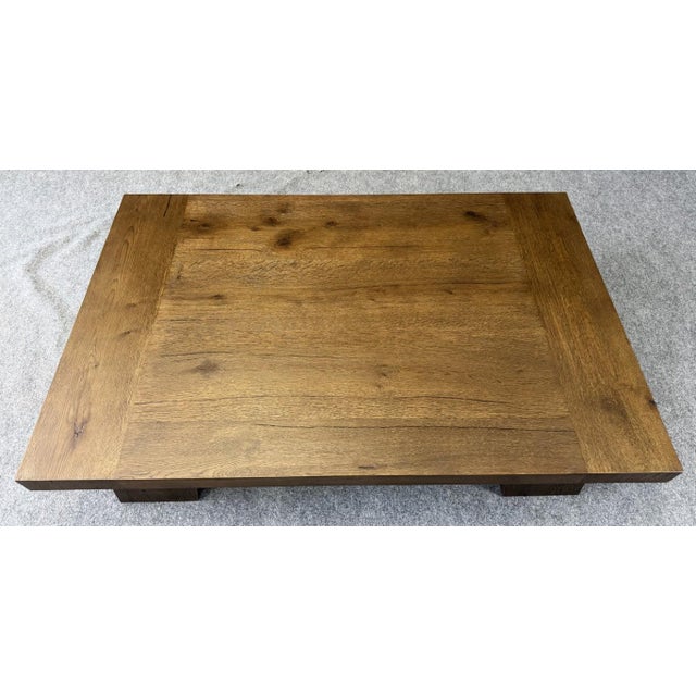 Restoration Hardware Davos Oak Rectangular Coffee Table For Sale In Raleigh - Image 6 of 12