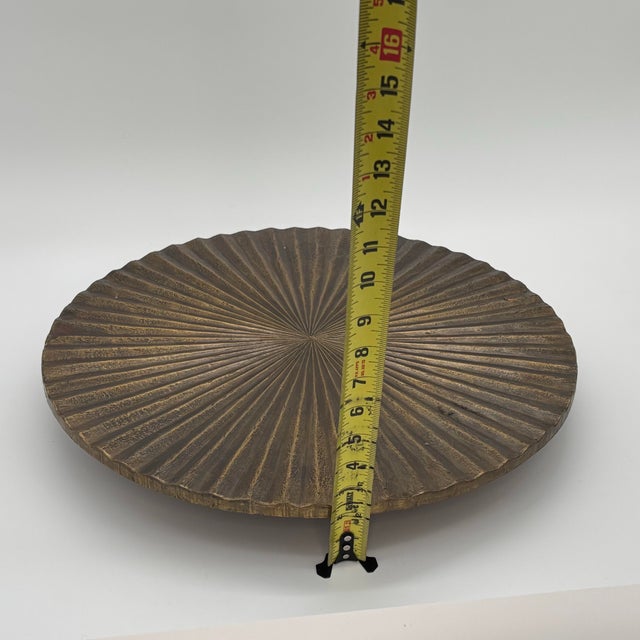 Bronze Mid-Century Modern Vintage Arteriors Home Apollo Metal / Wood Wall Plaque Medium For Sale - Image 8 of 11