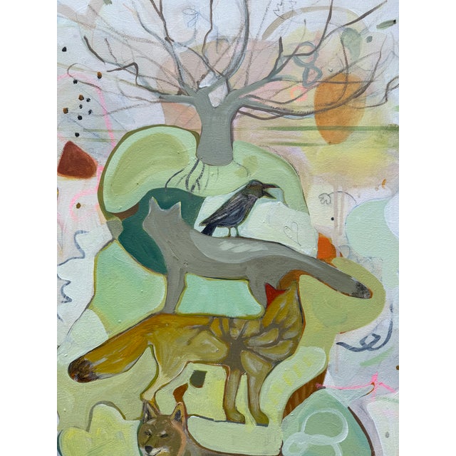 2020s “Celebrate Canids” Wolf, Coyote, Foxes Painting LWren Walraven For Sale - Image 5 of 9