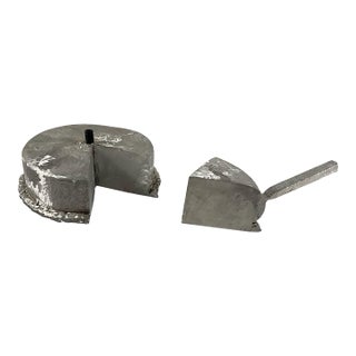 Piece of Cake Signed Two-Part Aluminum Sculpture by Herbert Simon, 1992 For Sale