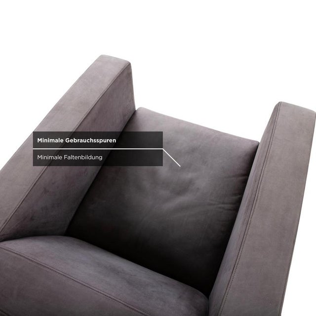 Animal Skin Suitcase Lounge Chair in Grey Lilac Suede and Chrome from Minotti For Sale - Image 7 of 17