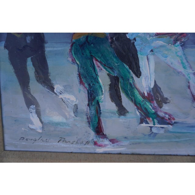 1940s Skaters by Douglas Parshall, Oil on Board For Sale - Image 4 of 7