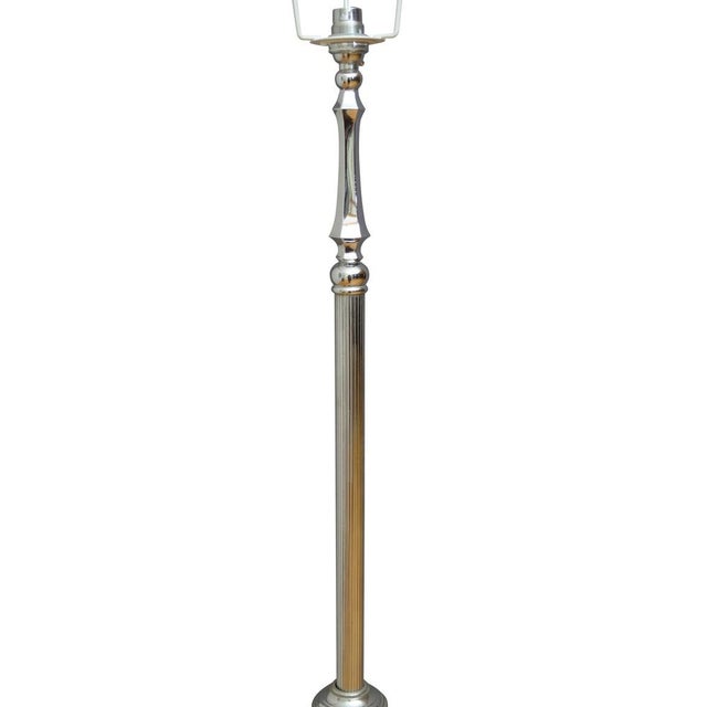 Metal Edwardian Chrome Floor Lamp, 1900 For Sale - Image 7 of 11