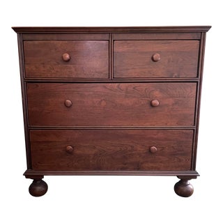 1990s Lexington Bob Timberlake 4 Drawer Cherry Wood Dresser, Bun Feet For Sale