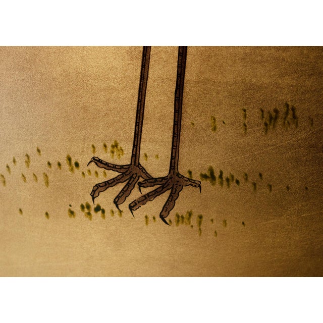"Red-Crowned Cranes", Painted Chinese Screen For Sale - Image 15 of 18
