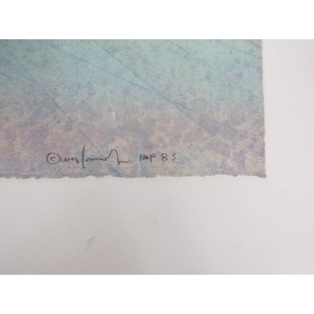 Abstract 1985 Walter Crump Abstract Sunset Landscape Collograph Print For Sale - Image 3 of 4