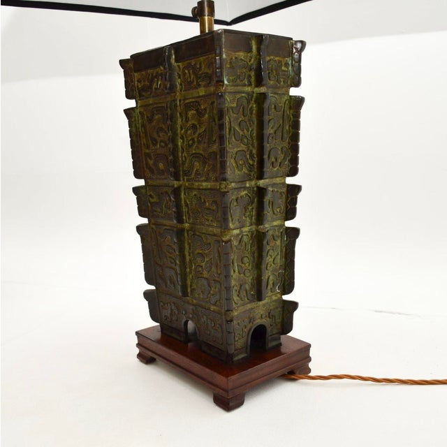 Black Large Bronze Table Lamps, 1930, Set of 2 For Sale - Image 8 of 10