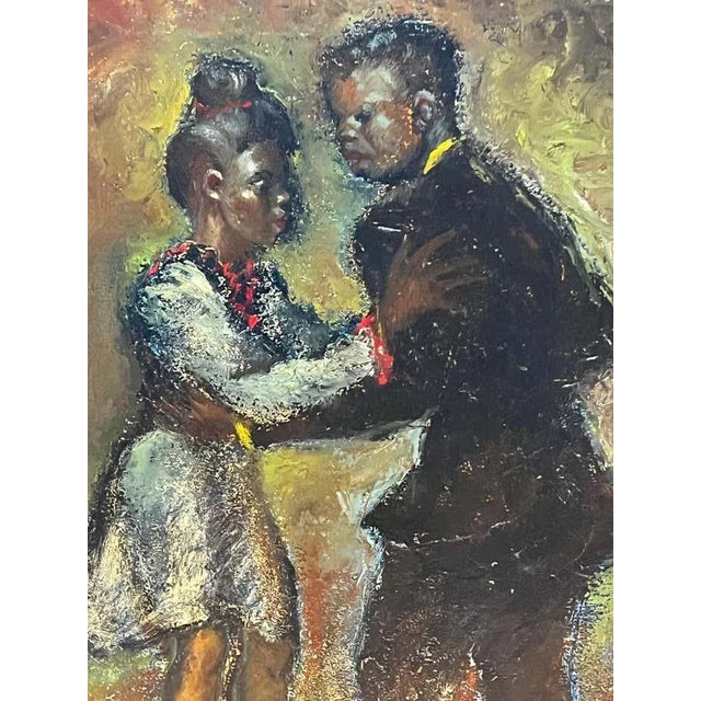 "Swinging Harmony" a Black Dancers" Couple by Edgar O'Kiechle - Oil Painting For Sale - Image 4 of 5