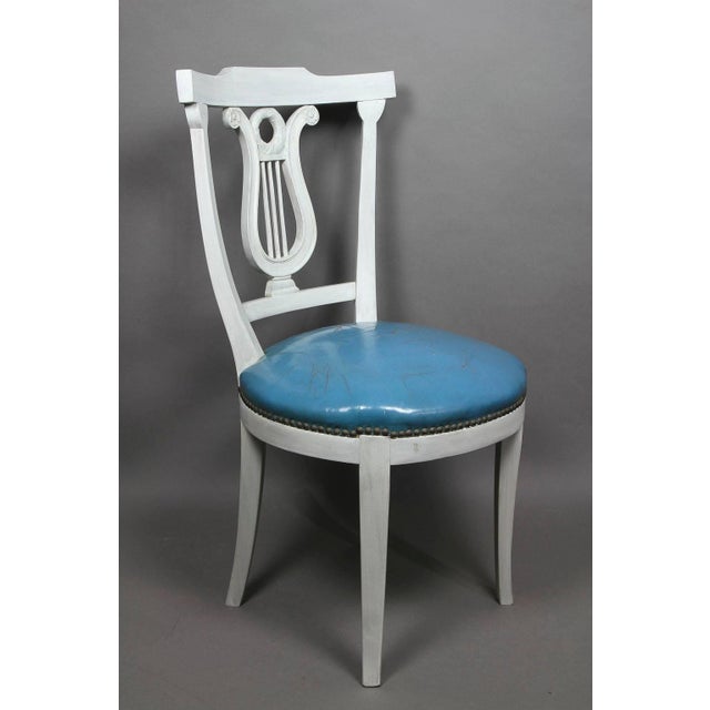 1930s Set of Six Neoclassic Style Painted Dining Chairs For Sale - Image 5 of 6