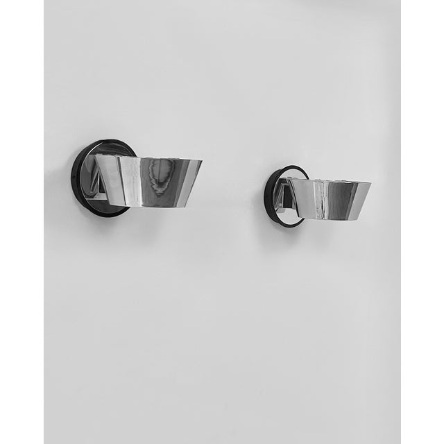 Silver Wall Lights in Chrome and Frosted Glass, France, 1970, Set of 2 For Sale - Image 8 of 8