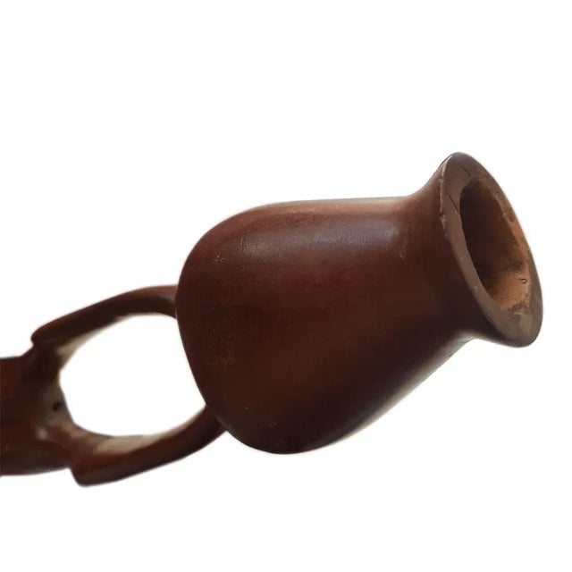 Large Hand Carved African Candleholders, Set of 2 For Sale - Image 4 of 9