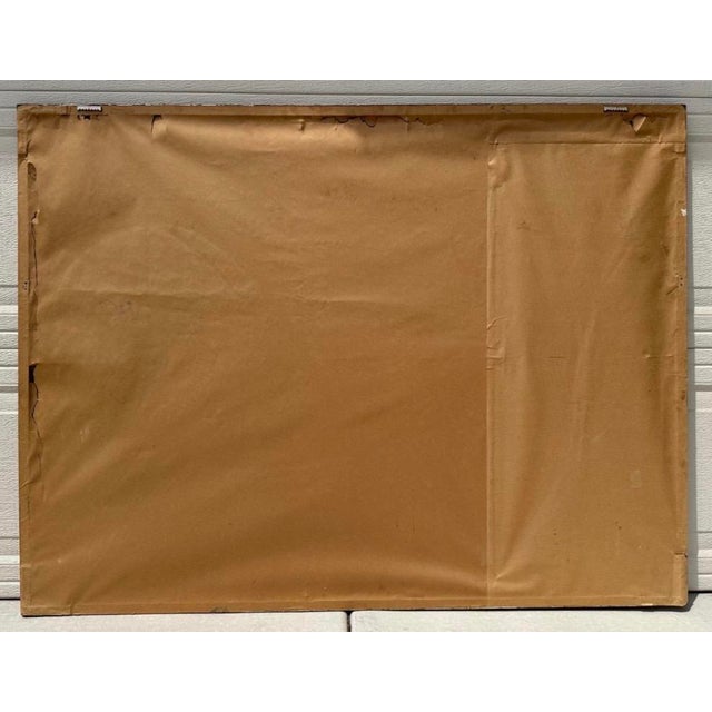 1920s Large Japanese Chinoiserie Crane Painting on Wood Panel W/ Silver, Gold, & Copper Leaf — Art Deco Framed For Sale - Image 18 of 18