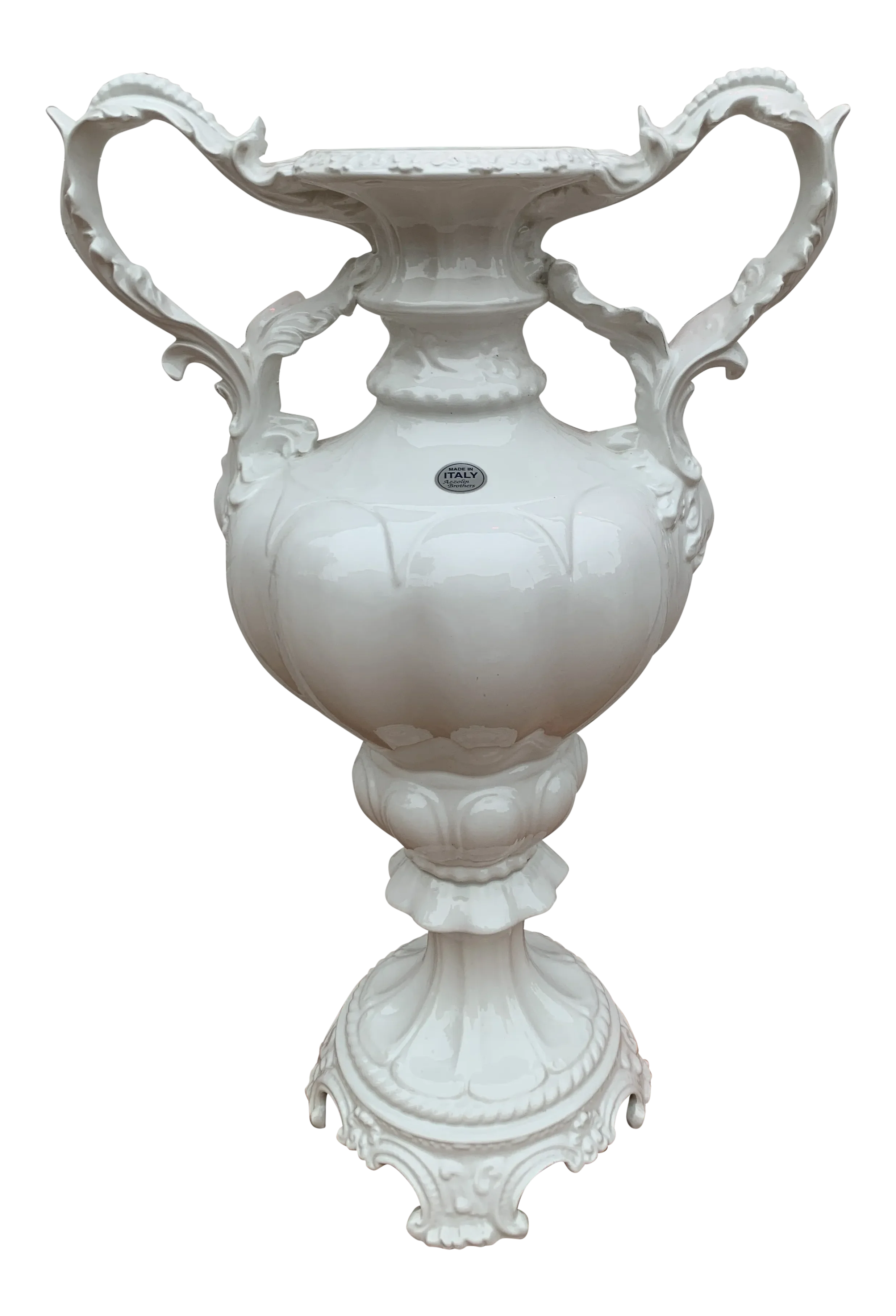 Vintage Italian Azzolin Brothers Capodimonte Vase | Chairish