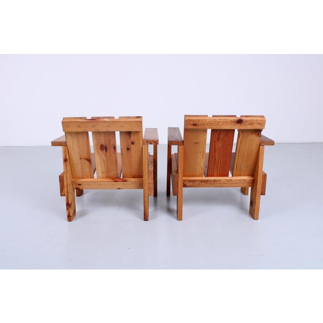 Set of Pine Crate Wood Children's Chairs in the style of Gerrit Rietveld, 1980s For Sale - Image 16 of 18