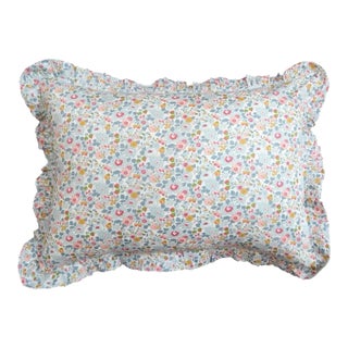 Gathered Edge Pillowcase Made With Liberty Fabric Betsy Grey For Sale