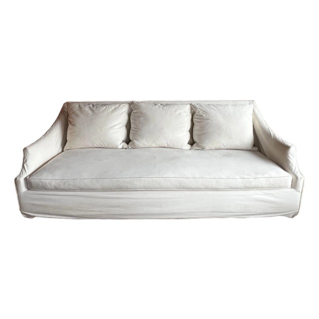 Attributed to Mitchell Gold + Bob Williams “Morgan” Slipcovered Sofa For Sale