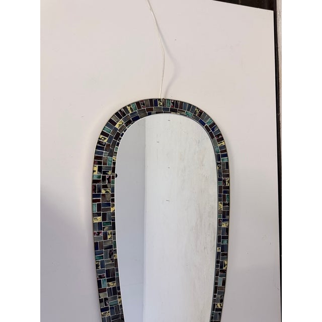 Large Illuminated Mosaic Mirror, 1950s For Sale - Image 9 of 18