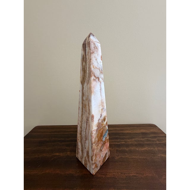 Late 20th Century Neoclassical Solid Marble Onyx Green and Brown Obelisk For Sale - Image 5 of 10