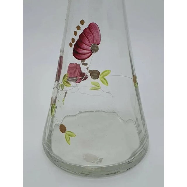 Hand Painted Glass Carafe with Cap, Italy, 1970s For Sale - Image 3 of 11
