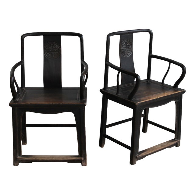 Set of Southern Official Chairs in Elm For Sale